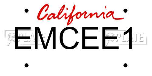 EMCEE1 California License Plate