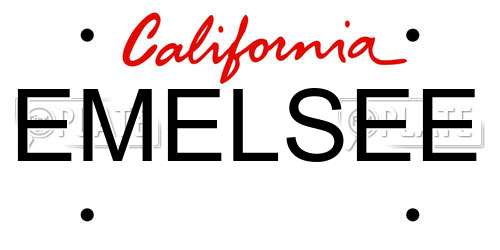 EMELSEE California License Plate