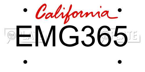 EMG365 California License Plate