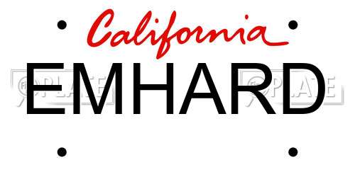 EMHARD California License Plate