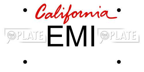 EMI California License Plate