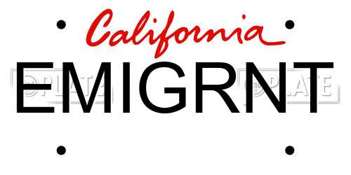 EMIGRNT California License Plate