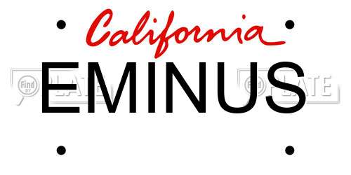 EMINUS California License Plate