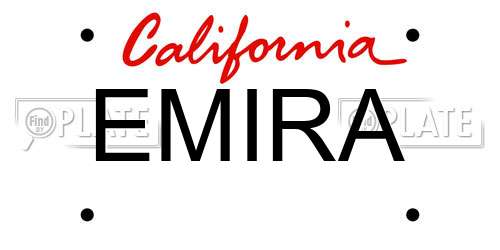EMIRA California License Plate