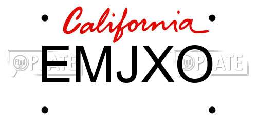 EMJXO California License Plate