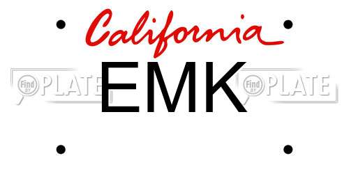 EMK California License Plate