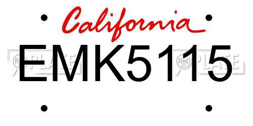 EMK5115 California License Plate