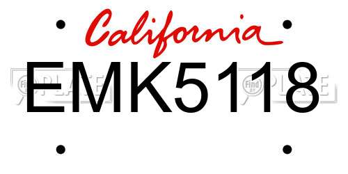 EMK5118 California License Plate