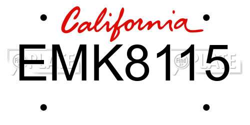 EMK8115 California License Plate