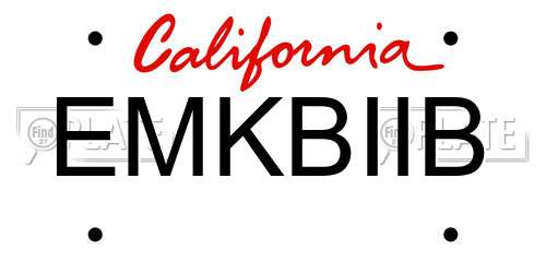 EMKBIIB California License Plate