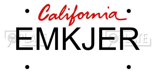 EMKJER California License Plate