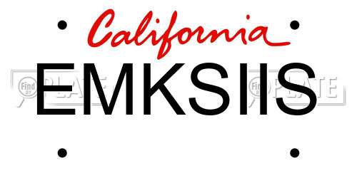 EMKSIIS California License Plate