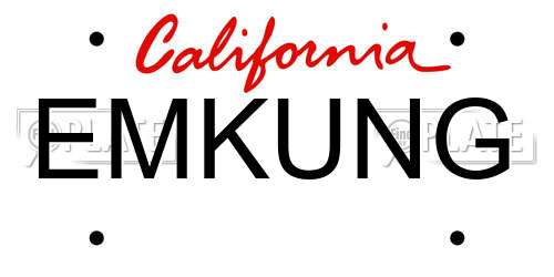 EMKUNG California License Plate