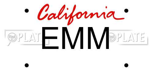 EMM California License Plate