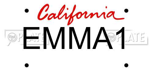 EMMA1 California License Plate