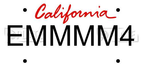 EMMMM4 California License Plate