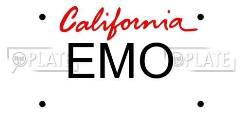 EMO California License Plate