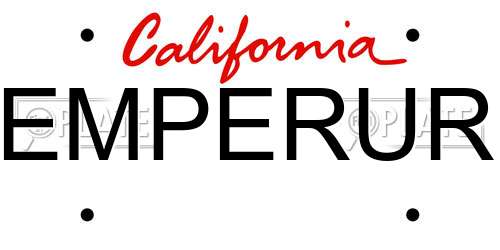 EMPERUR California License Plate