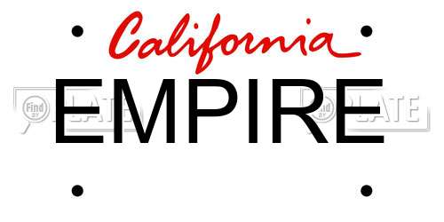 EMPIRE California License Plate