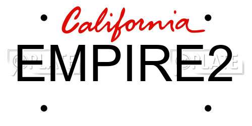 EMPIRE2 California License Plate