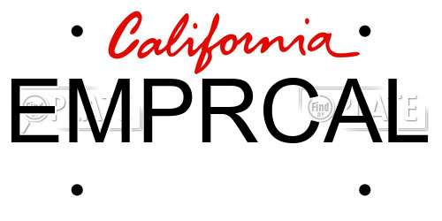EMPRCAL California License Plate