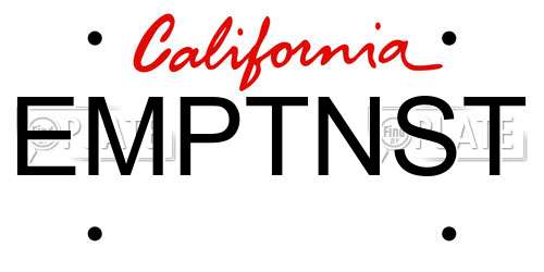 EMPTNST California License Plate