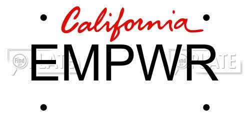 EMPWR California License Plate