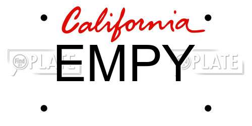 EMPY California License Plate