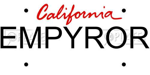 EMPYROR California License Plate