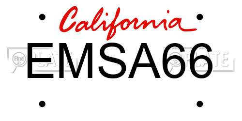 EMSA66 California License Plate