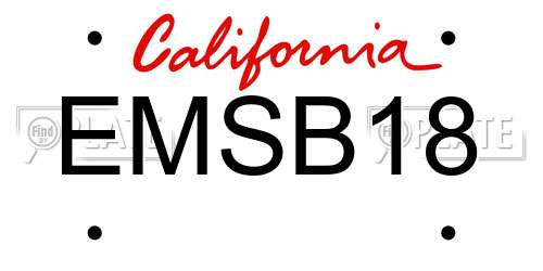 EMSB18 California License Plate