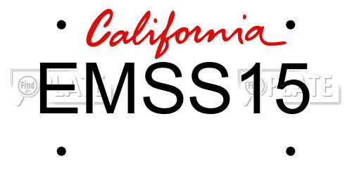 EMSS15 California License Plate
