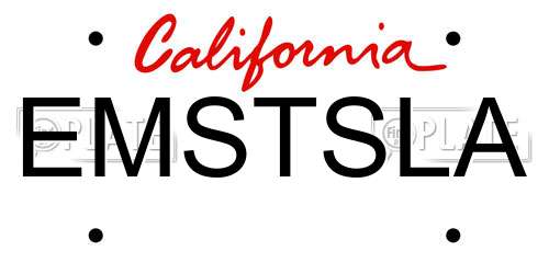 EMSTSLA California License Plate