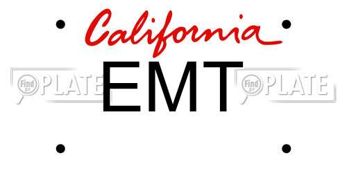 EMT California License Plate