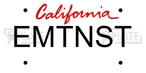 EMTNST California License Plate
