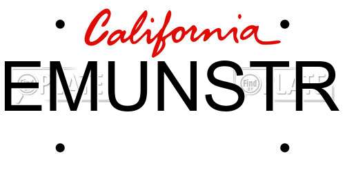 EMUNSTR California License Plate