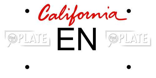 EN California License Plate