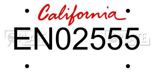 EN02555 California License Plate