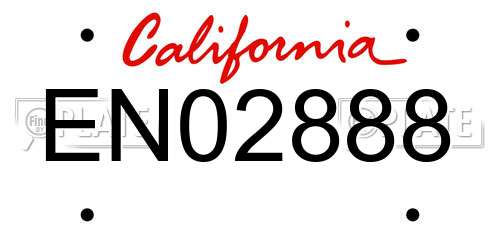 EN02888 California License Plate