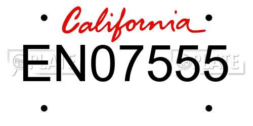 EN07555 California License Plate