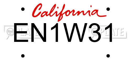 EN1W31 California License Plate