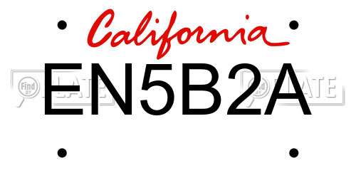 EN5B2A California License Plate