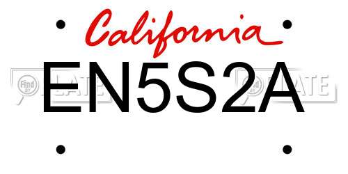 EN5S2A California License Plate