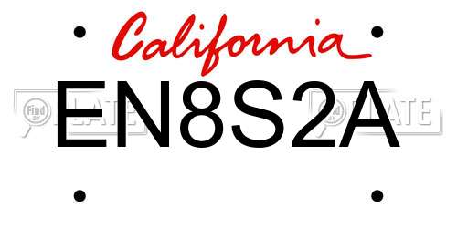 EN8S2A California License Plate