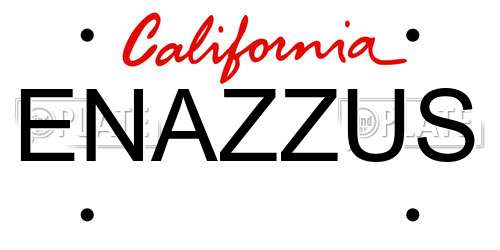 ENAZZUS California License Plate