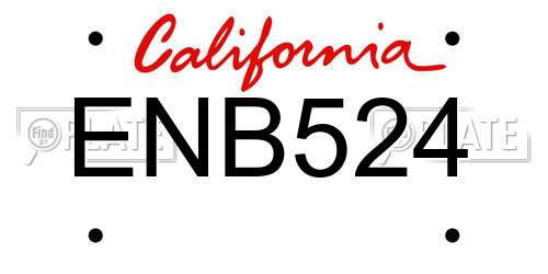 ENB524 California License Plate