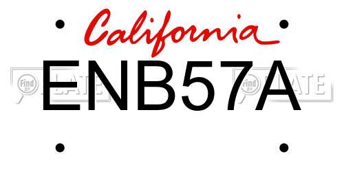 ENB57A California License Plate