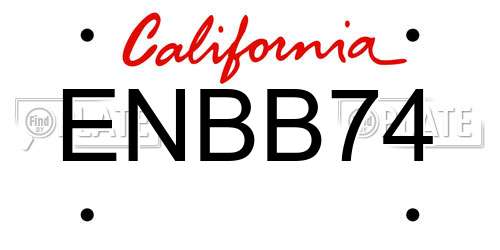 ENBB74 California License Plate