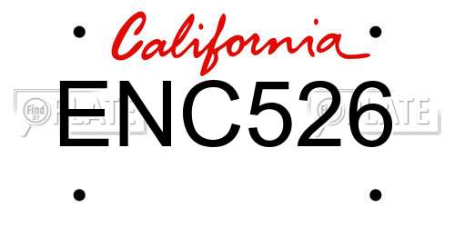 ENC526 California License Plate
