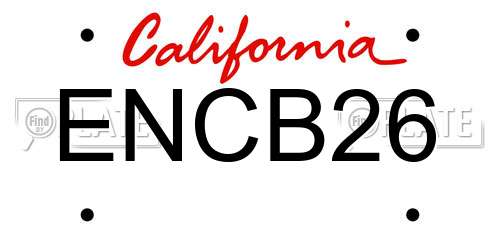 ENCB26 California License Plate